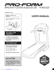 Pro-Form Performance 1450 User Manual