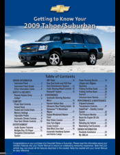 Chevrolet 2009 Suburban Getting To Know Manual