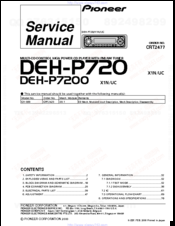 Pioneer DEH-P720 Service Manual