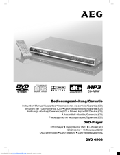Aeg DVD 4503 Instruction Manual
