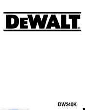 DeWalt DW340K Instruction Manual