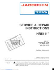 Jacobsen HR5111 Service And Repair Instructions