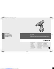 Bosch EXACT 700 Original Instructions Manual