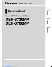 Pioneer DEH-3700MP Operation Manual