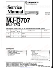 Pioneer MJ-17D Service Manual