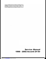 Honda 1998-2002 Accord Service Manual