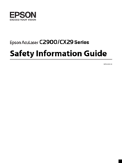 Epson AcuLaser CX29NF Safety Information Manual