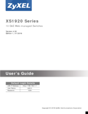 ZyXEL Communications XS1920 Series User Manual