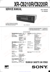 Sony XR-C6220R Service Manual