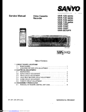 Sanyo VHR-135 Series Service Manual