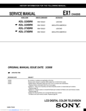 Sony KDL-32XBR6 Service Manual