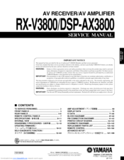 Yamaha dsp-ax3800 Service Manual
