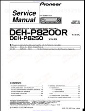Pioneer DEH-P8200R Service Manual