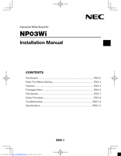 NEC NP03Wi Instruction Manual