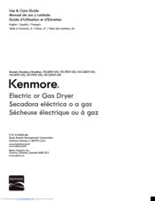 Kenmore 110.C6813x413 series Use & Care Manual