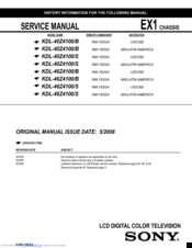 Sony KDL-40Z4100/S - Bravia Z Series Lcd Television Service Manual