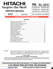 Hitachi 50VG825 Service Manual