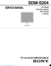 Sony SDM-S204 Operating Instructions  (primary manual) Service Manual