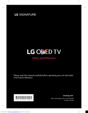 LG OLED65G6 Series Safety And Reference