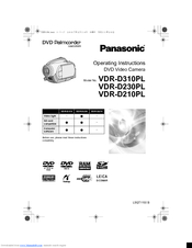 Panasonic VDR-D310PL Operating Instructions Manual