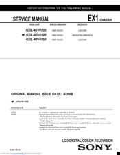 Sony FOUND NOT KDL-40V4100 Service Manual