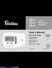 Robertshaw 9865i User Manual