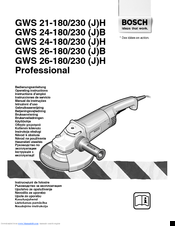 Bosch GWS 26-180 JB Operating Instructions Manual