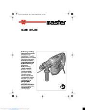 Master BMH 32-XE Operating Instructions Manual
