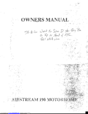 Airstream 1996 190 Owner's Manual