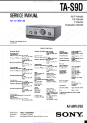 Sony TA-S9D Service Manual