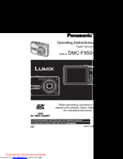 Panasonic LUMIX DMC-FX50 Operating Instructions Manual