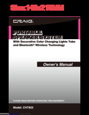 Craig CHT825 Owner's Manual