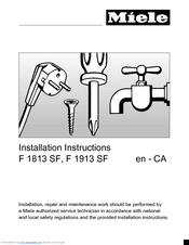 Miele F 1813 SF Installation Instructions Manual