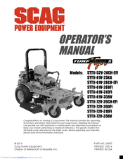 Scag Power Equipment STTII-72V-26DFI Operator's Manual