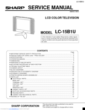 Sharp Aquos LC 15B1U Service Manual