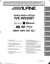 Alpine IVE-W535BT Owner's Manual