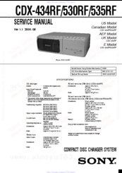 Sony CDX-530RF - Compact Disc Changer System Service Manual