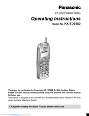 Panasonic KX-TD7680 - Digital Wireless Telephone Operating Instructions Manual