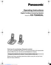 Panasonic KX-TG6482AL Operating Instructions Manual