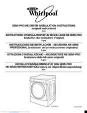 Whirlpool 3LCGD9100 Installation Instructions Manual