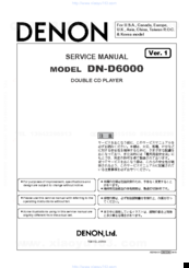 Denon DND6000 - Dual DJ CD Player Service Manual