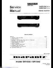 Marantz SR1030 Service Manual