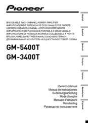 Pioneer GM5400T - Bridgeable Amplifier Owner's Manual