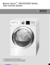 Bosch Vision 800 Operating, Care And Installation Instructions Manual