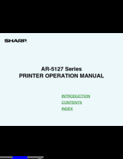 Sharp AR-5127 Series Printer Operation Manual