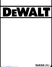 DeWalt DW680 (K) Manual