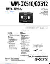 Sony WM-GX512 Service Manual