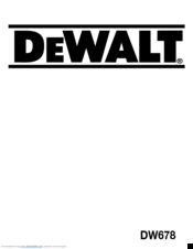 DeWalt DW678E User Manual