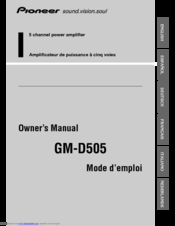 Pioneer GM-D505 Owner's Manual