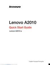 Lenovo A2010 Quick Start Manual